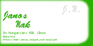 janos mak business card